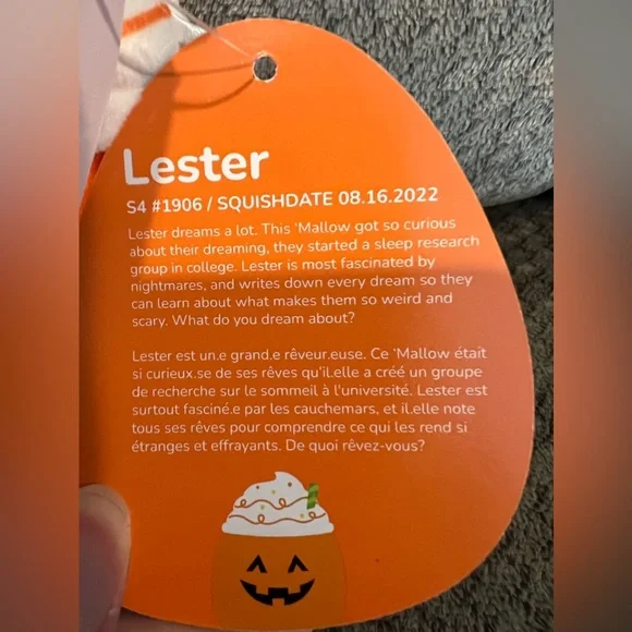 Squishmallow Lester the Pumpkin Spice Latte - Picture 2 of 4